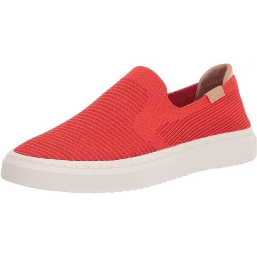 UGG Women's Alameda Sammy Sneaker Slip-On Stretch Knit Red White Rubber 5.5 36.5